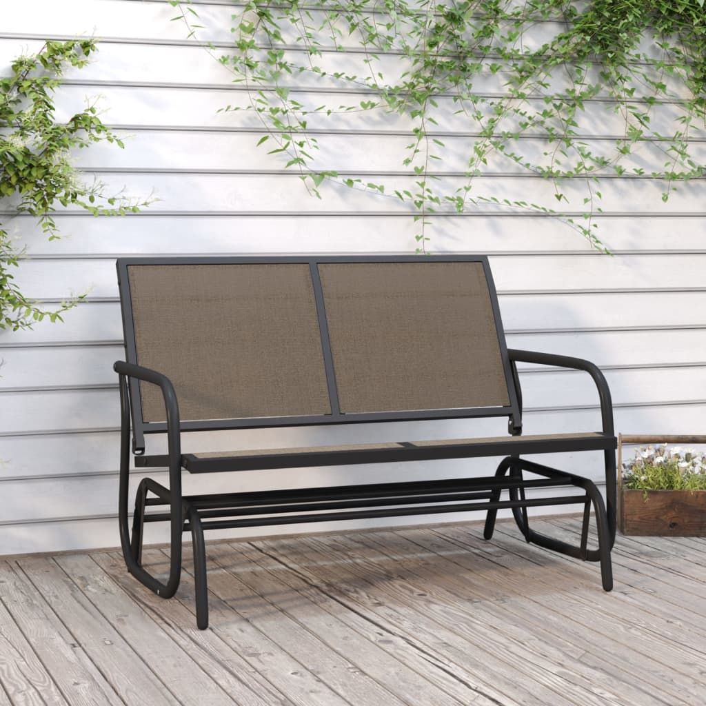 Vidaxx canapé coulissant de jardin 120,5x76x86,5 cm feuille textile et acier marron
