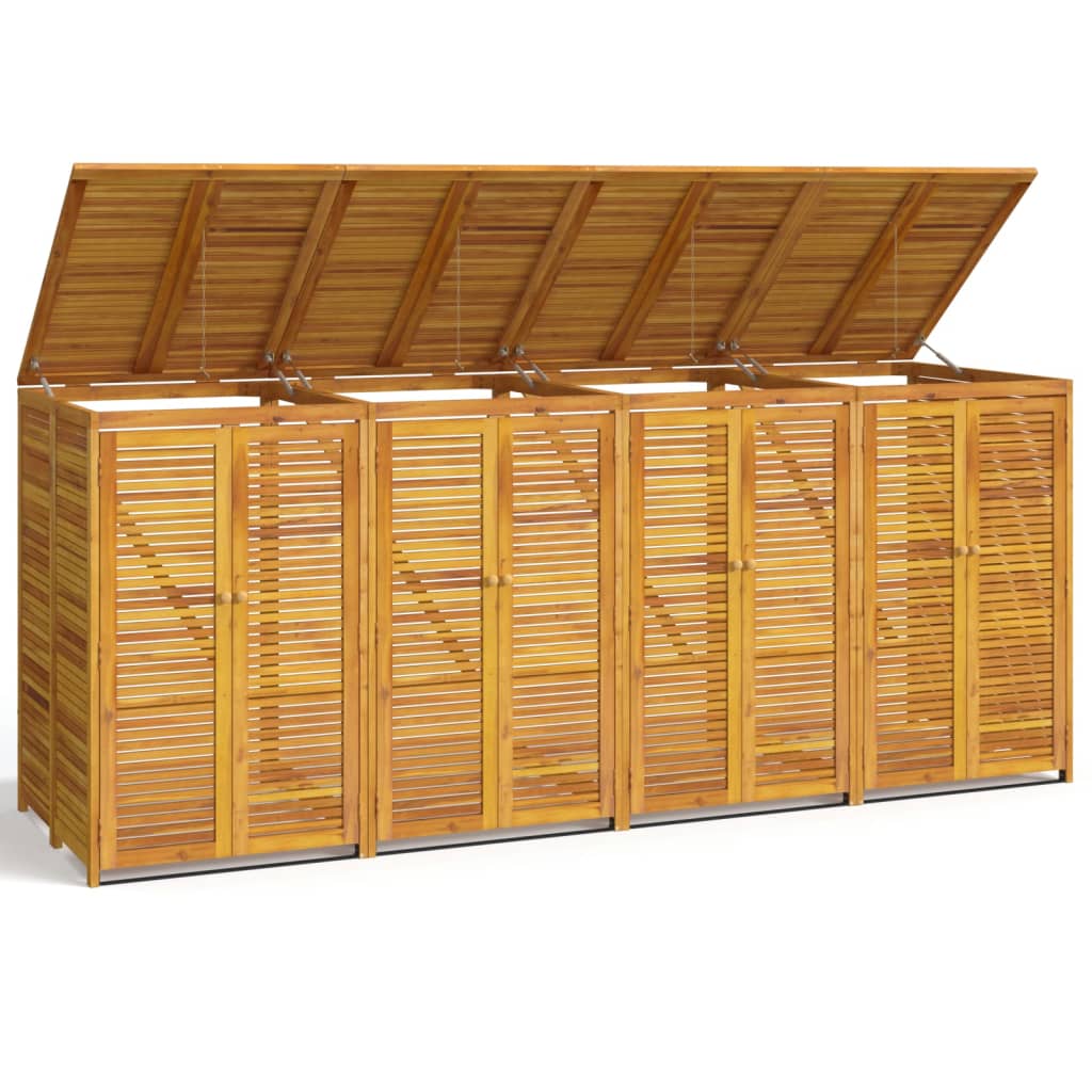 VidaXL garbage bin storage four -time 280x89x117 cm solid acacia wood