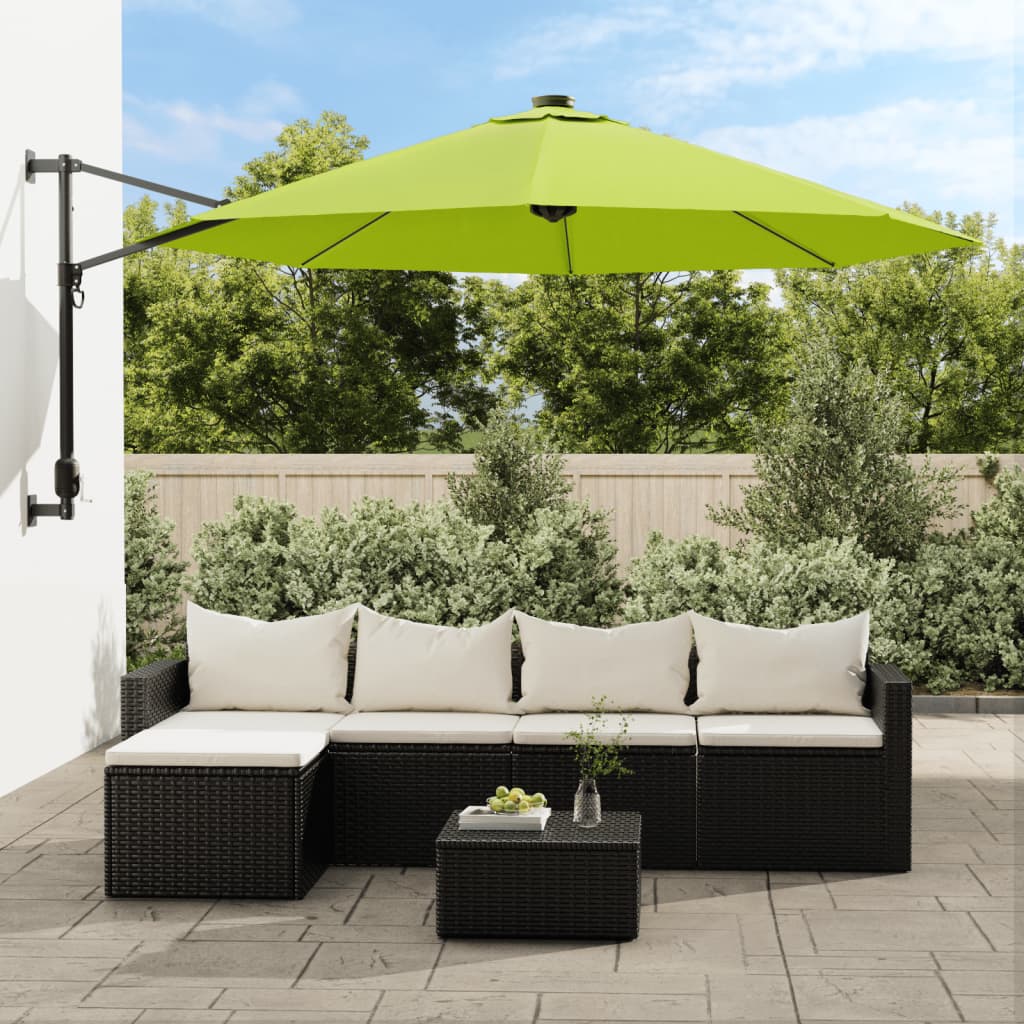 Vidaxl Wall Parasol 290 cm de manzana verde