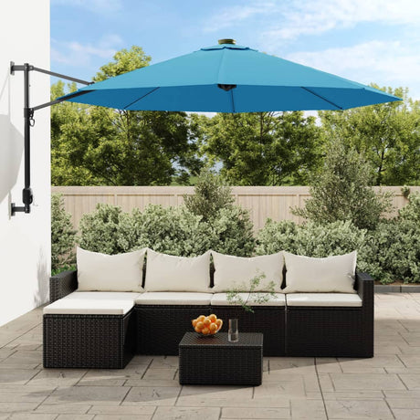 VidaXL parasol mural 290 cm bleu mer
