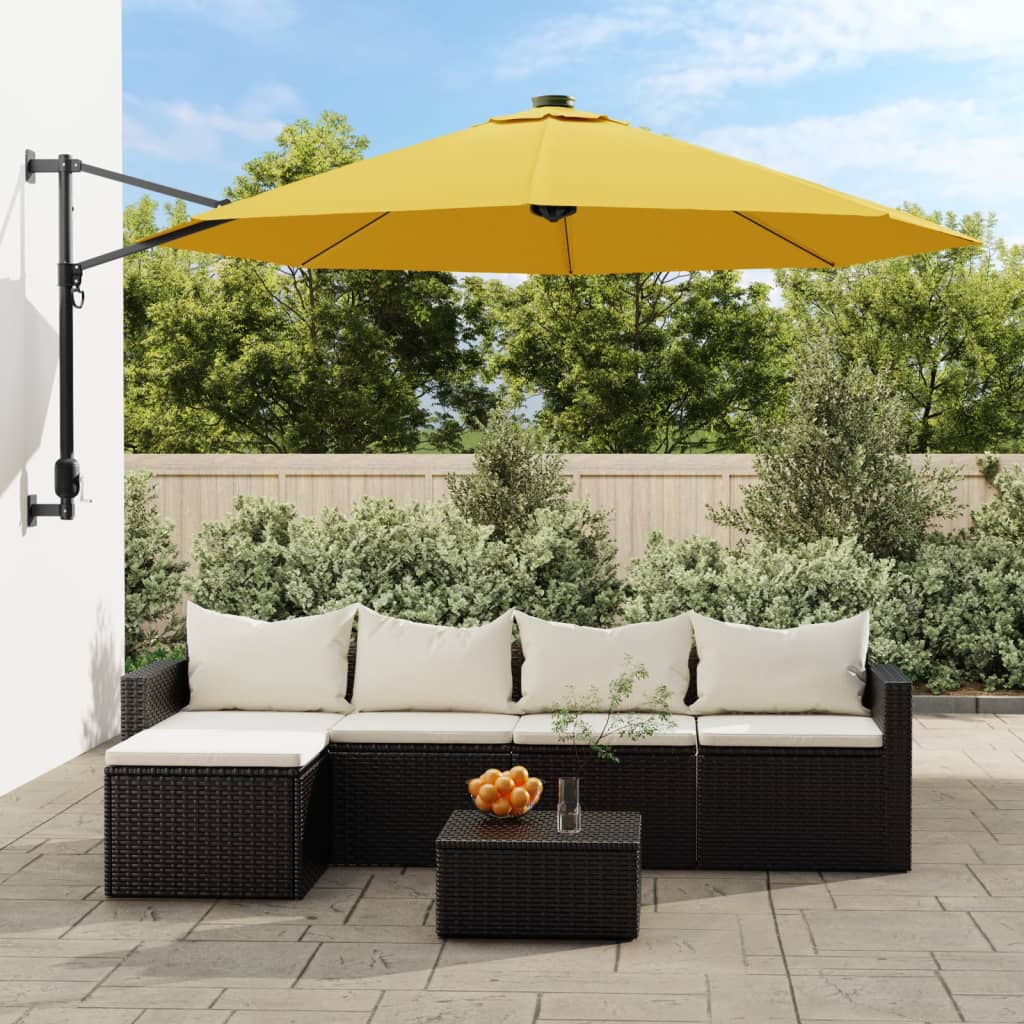 Vidaxl Wall Parasol 290 cm żółty