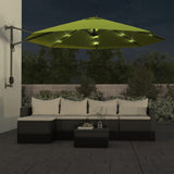 VidaXL parasol mural avec LED 290 cm vert pomme