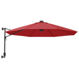 VidaXL parasol mural avec LED 290 cm rouge vif