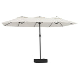 VidaXL Parasol double 449x245 cm blanc sable