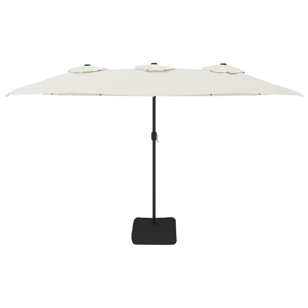 VidaXL Parasol double 449x245 cm blanc sable