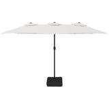 VidaXL Parasol double 449x245 cm blanc sable