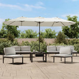VidaXL Parasol double 449x245 cm blanc sable