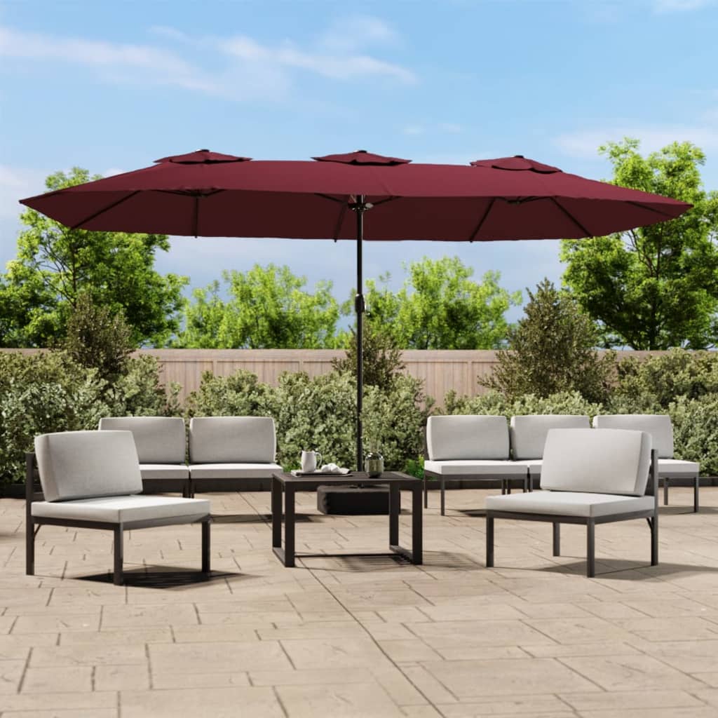 Vidaxx parasol double toit 449x245 cm bordeaux
