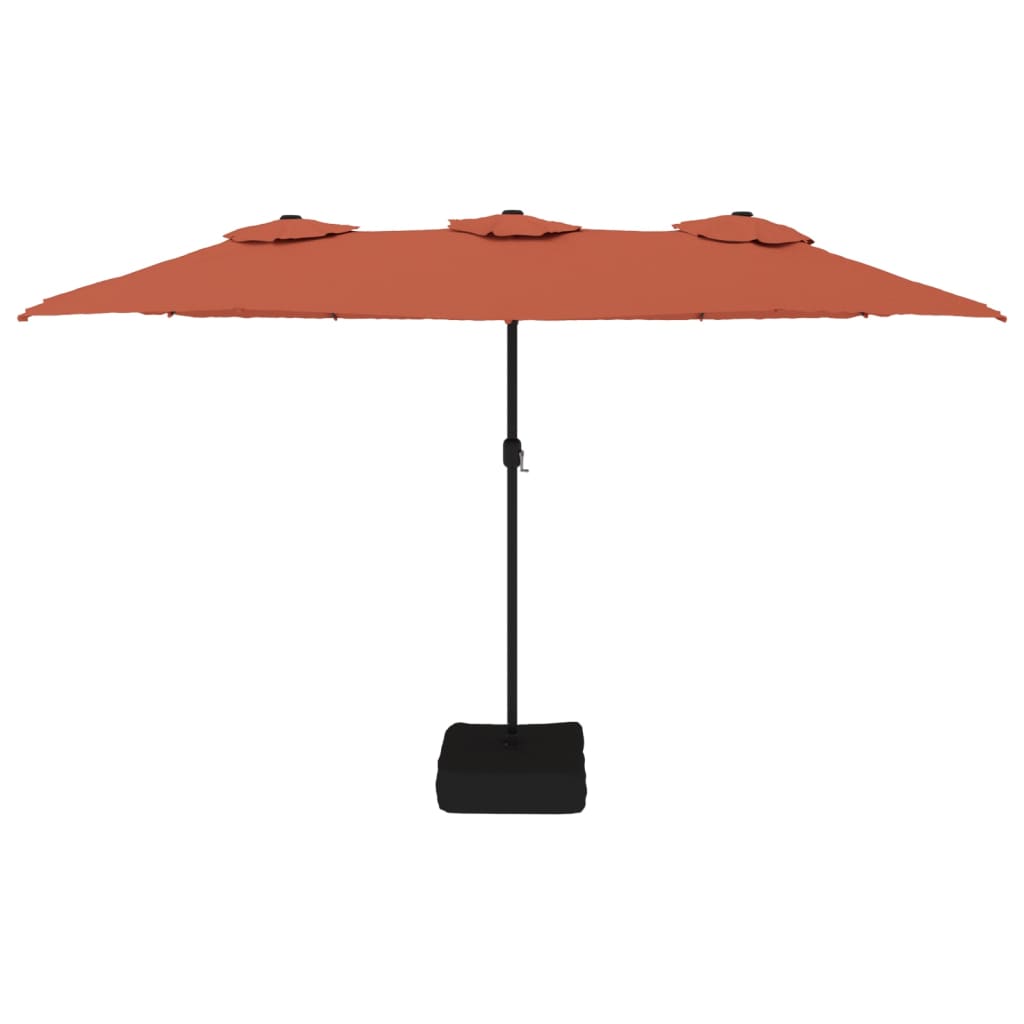 Vidaxx parasol double toit 449x245 cm couleur terre cuite