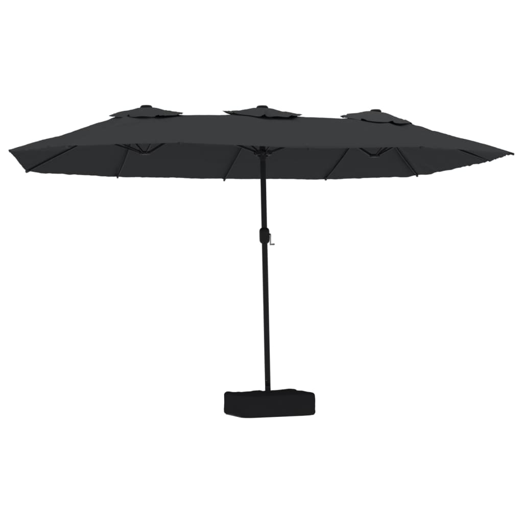 VidaXL Parasol double toit 449x245 cm noir
