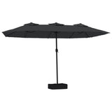 VidaXL Parasol double toit 449x245 cm noir