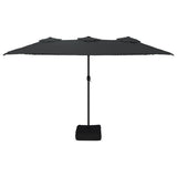 VidaXL Parasol double toit 449x245 cm noir