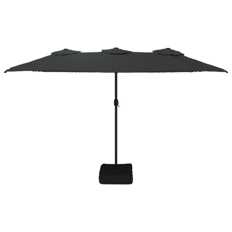 VidaXL Parasol double toit 449x245 cm noir