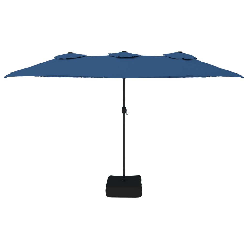 VidaXL Parasol double toit 449x245 cm bleu azur