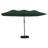 Vidaxl Parasol Techo doble con LED 449x245 cm verde