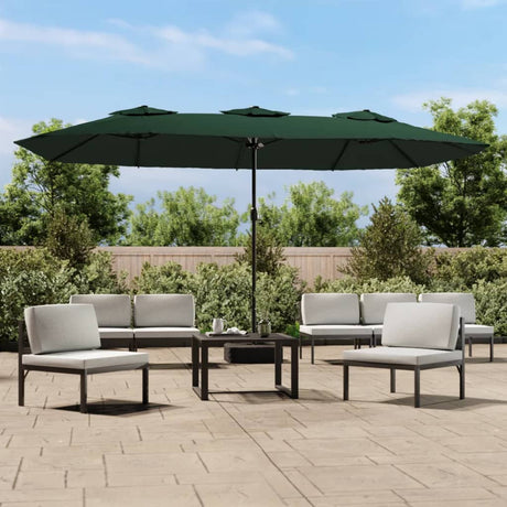 Vidaxx parasol double toit avec LED 449x245 cm vert