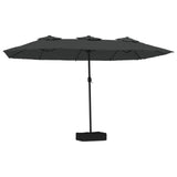 Vidaxl Parasol Techo doble con LED 449x245 cm de antracita