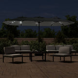 Vidaxx parasol double toit avec LED 449x245 cm anthracite