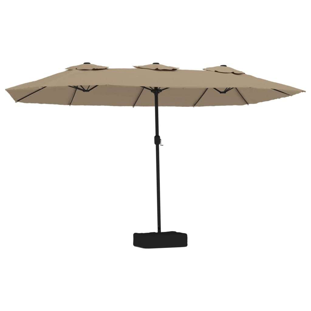 Vidaxx parasol double toit avec LED 449x245 cm taupe