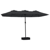 VidaXL Parasol double toit avec LED 449x245 cm noir