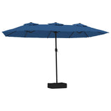 Vidaxx parasol double toit avec LED 449x245 cm bleu azur