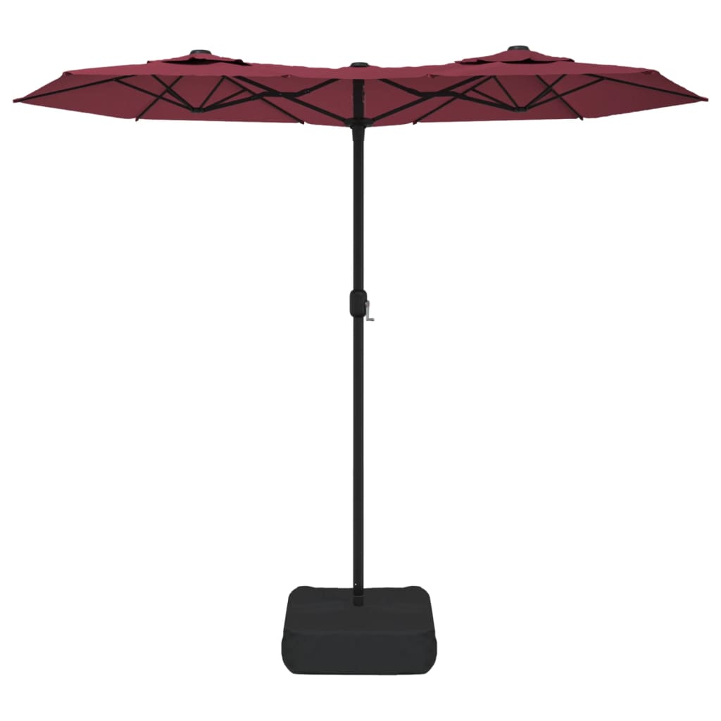 VidaXL Parasol double 316x240 cm rouge bordeaux