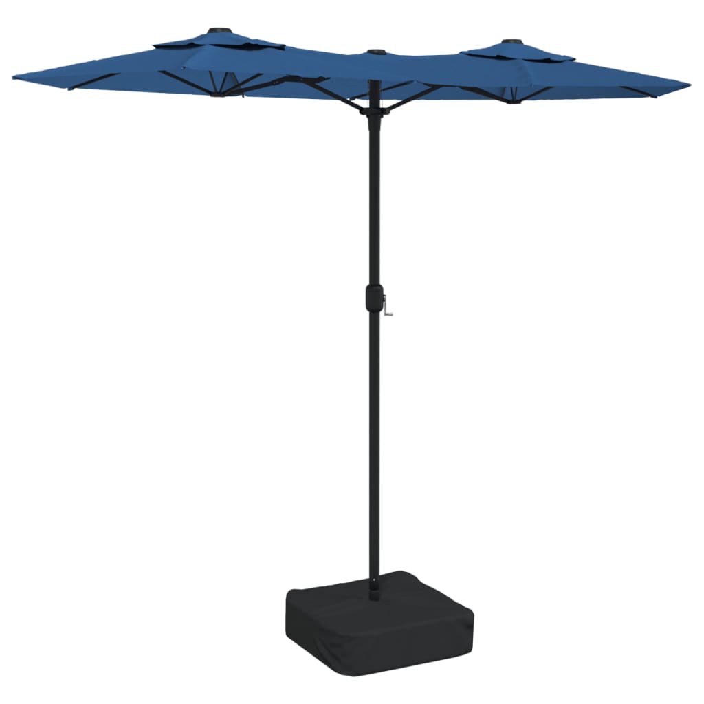 Vidaxl Parasol dvojna streha 316x240 cm azure modra