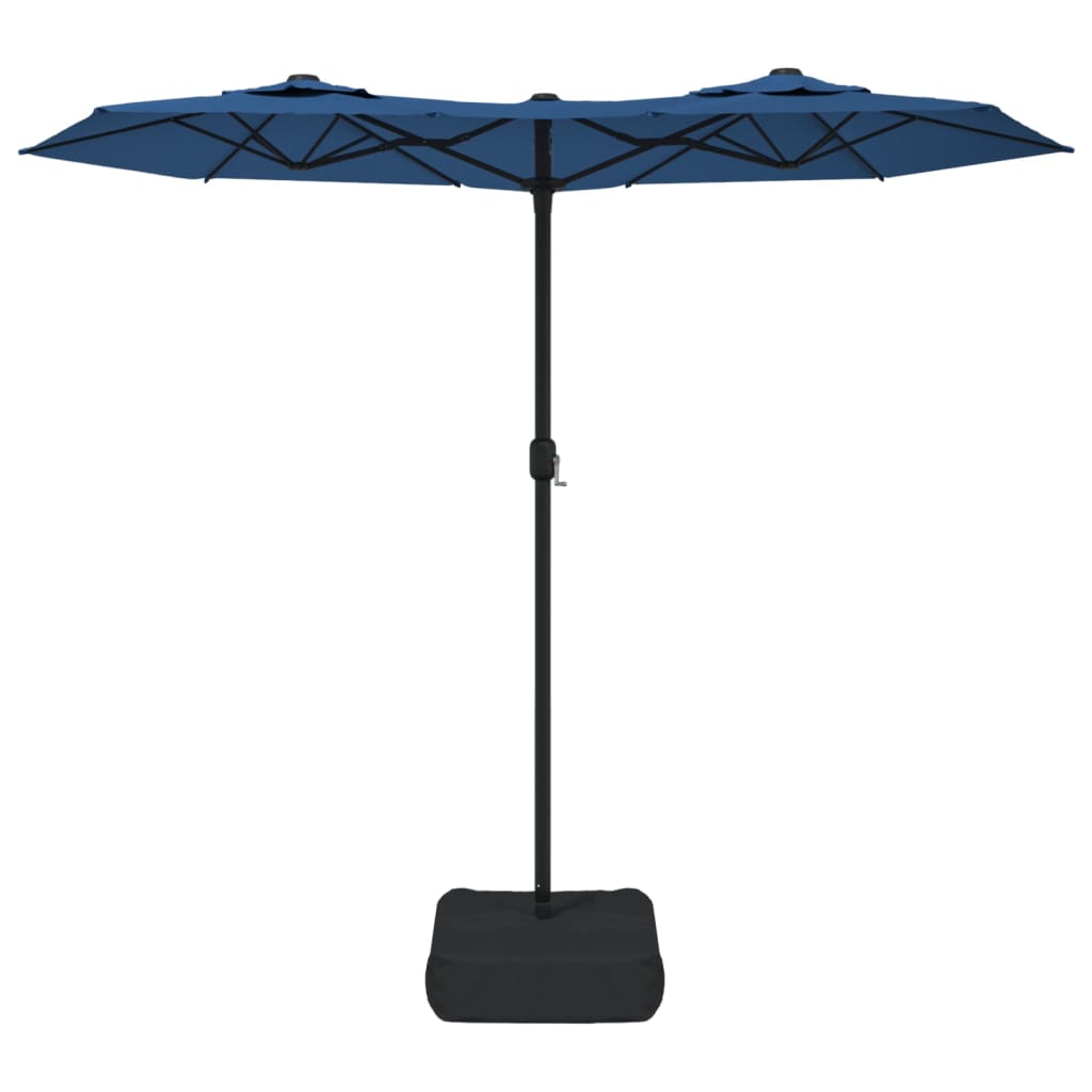 Vidaxl Parasol dvojna streha 316x240 cm azure modra