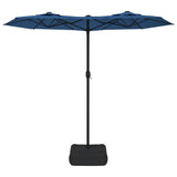 Vidaxl Parasol dvojna streha 316x240 cm azure modra