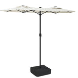 Vidaxl Parasol Double střecha s LED 316x240 cm písek bílý