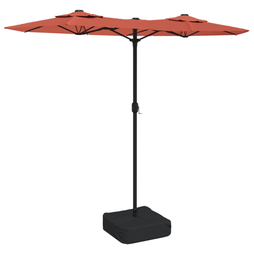 Vidaxl Parasol Double střecha s LED 316x240 cm teracotta -colored