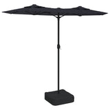 Vidaxl Parasol Double střecha s LED 316x240 cm černá