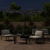 Vidaxx parasol double toit avec LED 316x240 cm noir