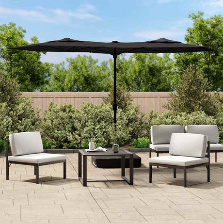 Vidaxx parasol double toit avec LED 316x240 cm noir