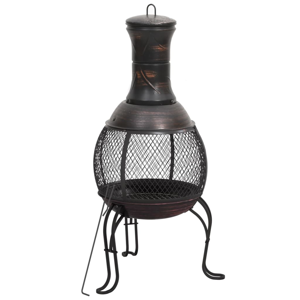 VidaXL poêle de jardin avec tisonnier 39x39x90 cm acier