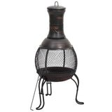 VidaXL poêle de jardin avec tisonnier 39x39x90 cm acier