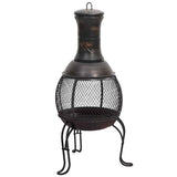 VidaXL poêle de jardin avec tisonnier 39x39x90 cm acier