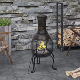 VidaXL poêle de jardin avec tisonnier 39x39x90 cm acier