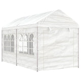 Arbor Vidaxl con techo 4.46x2.28x2.69 M Polyetileno blanco