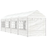 Arbor vidaxl avec toit 8.92x2.28x2.69 m Blanc en polyéthylène