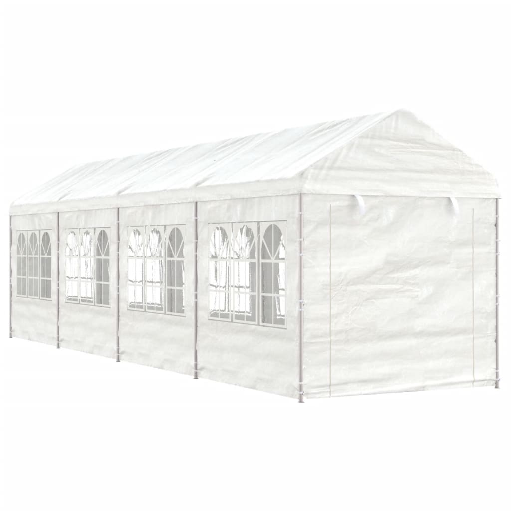 Vidaxl Arbor med tak 8.92x2.28x2.69 M Polyeten vit