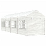 Vidaxl arbor with roof 8.92x2.28x2.69 m polyethylene white