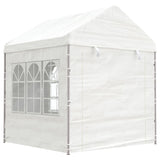 Arbor vidaxl avec toit 8.92x2.28x2.69 m Blanc en polyéthylène