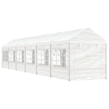 Arbor vidaxl avec toit 13.38x2.28x2.69 m Blanc en polyéthylène