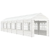 Arbor vidaxl avec toit 13.38x2.28x2.69 m Blanc en polyéthylène