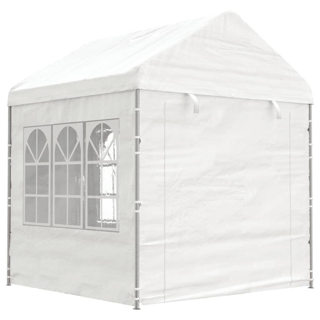 Vidaxl Arbor con tetto 13.38x2.28x2.69 m polietilene bianco