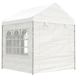 Arbor vidaxl avec toit 20.07x2.28x2.69 m Blanc en polyéthylène