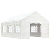 Vidaxl arbor with roof 6.69x4.08x3.22 m polyethylene white