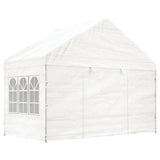 Arbor vidaxl avec toit 8.92x4.08x3,22 m Blanc en polyéthylène