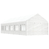 Vidaxl arbor med tak 11.15x4.08x3.22 m polyetylenhvit